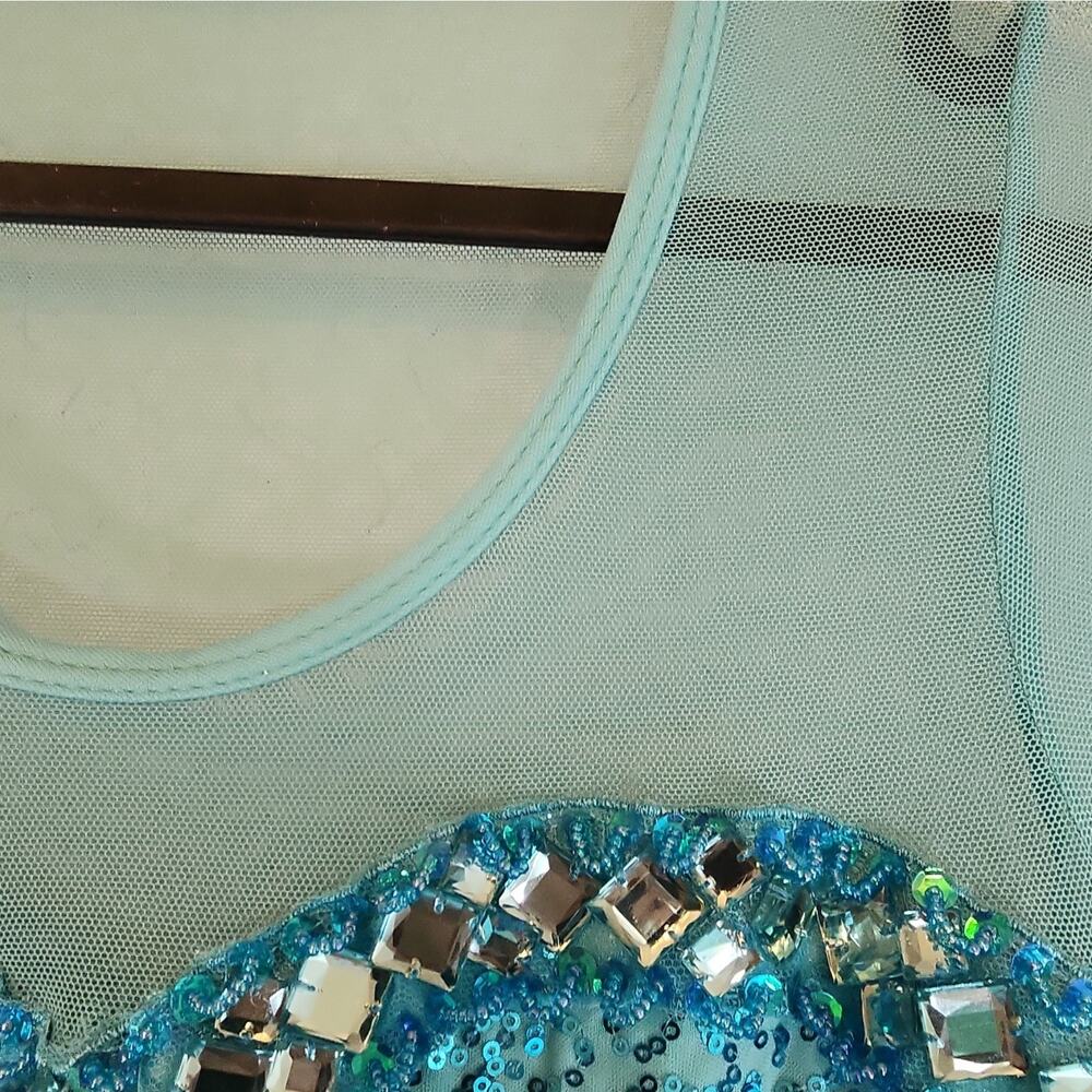 Leg Avenue Blue Sequin Long Sleeve Princess Elsa Frozen Costume Dress, Size M - Picture 12 of 14